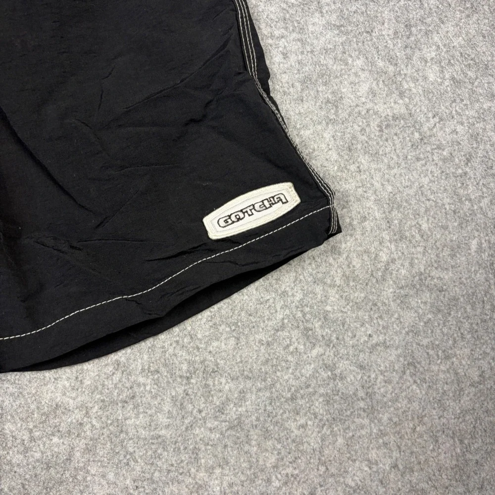 Vintage Gotcha Board Shorts Mens 30 Black White Contrast Stitch Surf Trunks
